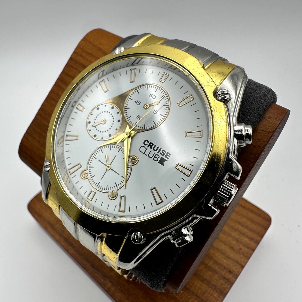 Cruise Club Two-Tone Quartz Chronograph-Style Watch Silver Gold